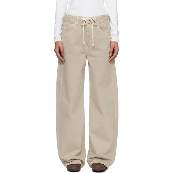  Citizens Of Humanity Beige Brynn Drawstring Jeans 