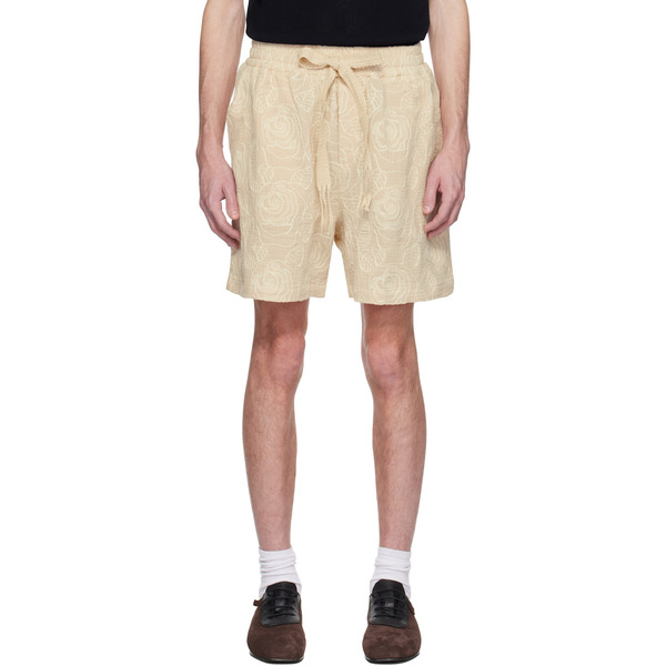  Cmmn Swdn Beige Enzo Embroidered Shorts 