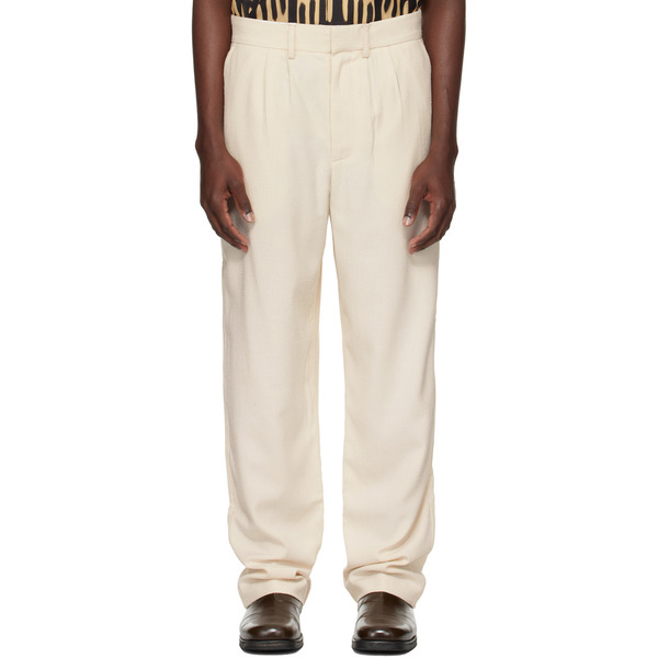  Commas Off-white Textured Tailored Trousers 