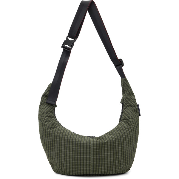  Comme Des Garçons Homme Green Grid Check Pattern Bag 