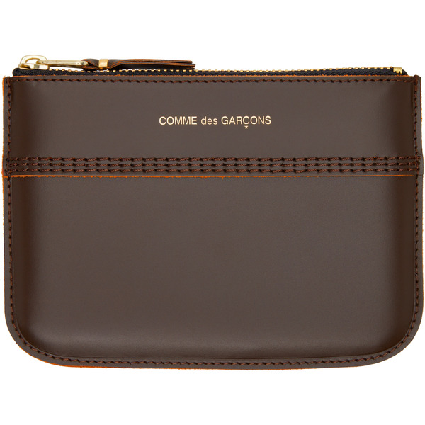  Comme Des Garçons Wallets Brown Triple Stitch Pouch 
