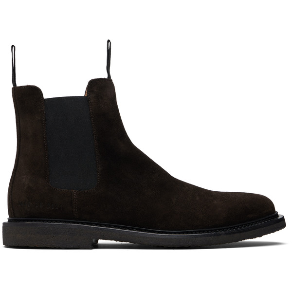  Common Projects Brown Waxed Suede Chelsea Boots 