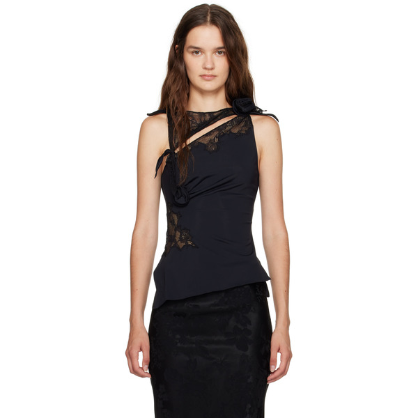  Coperni Black Lace Flower Top 