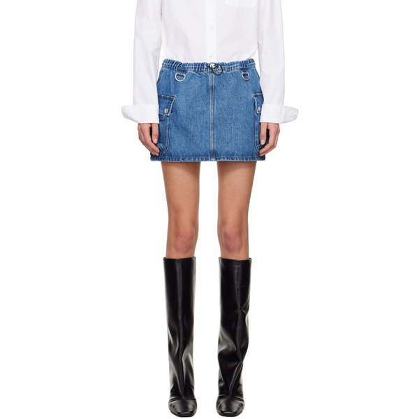  Coperni Blue Faded Denim Miniskirt 