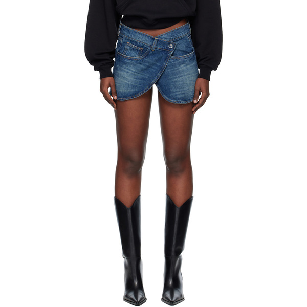  Coperni Blue Wrap Denim Miniskirt 