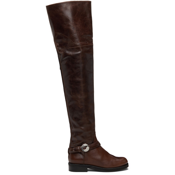  Coperni Brown Belt High Cavalier Tall Boots 