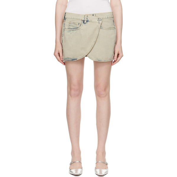  Coperni Gray Wrap Denim Miniskirt 