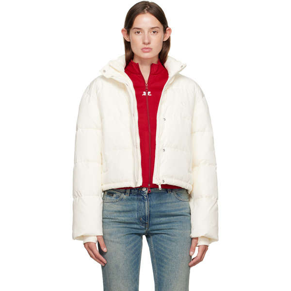  Courrèges Off-white Cropped Puffer Jacket 