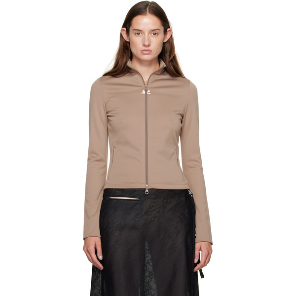  Courrèges Tan Biker Track Jacket 