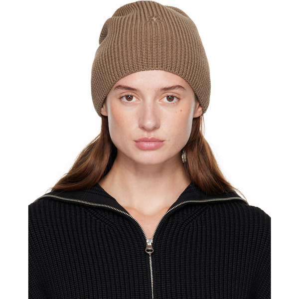  Courrèges Taupe Ac Light Wool Beanie 