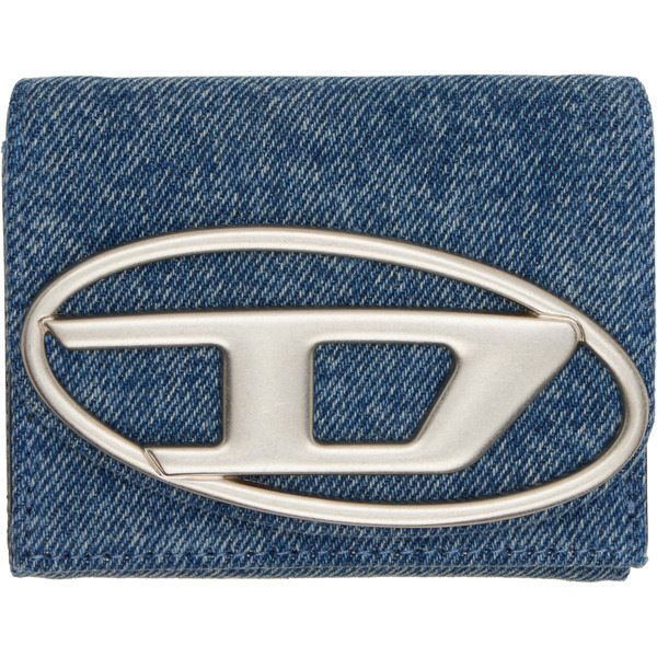  Diesel Blue 1dr Denim Trifold Wallet 