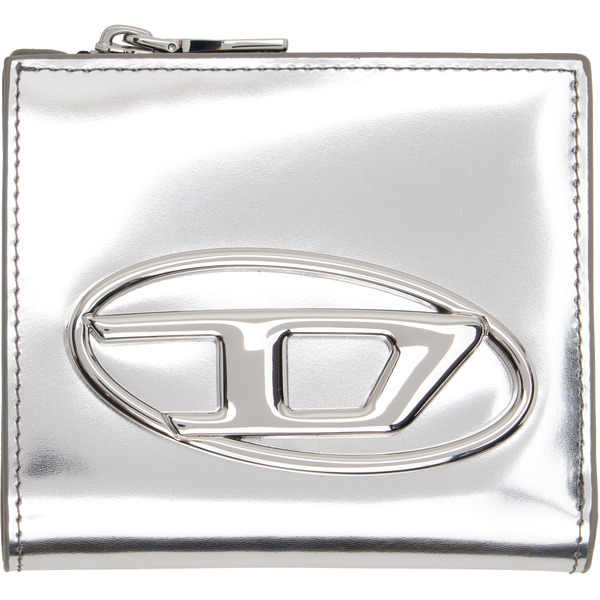  Diesel Silver 1dr Bifold Zip L Wallet 