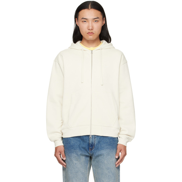  Dime Beige Cursive Zip Hoodie 