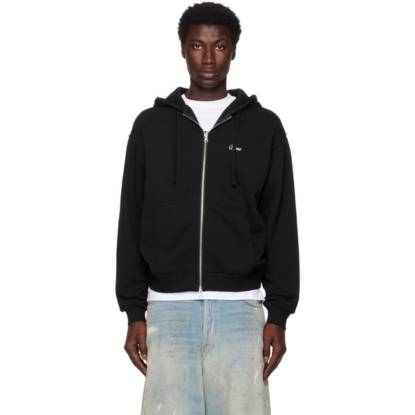  Dime Black Cursive Small Logo Zip Hoodie 