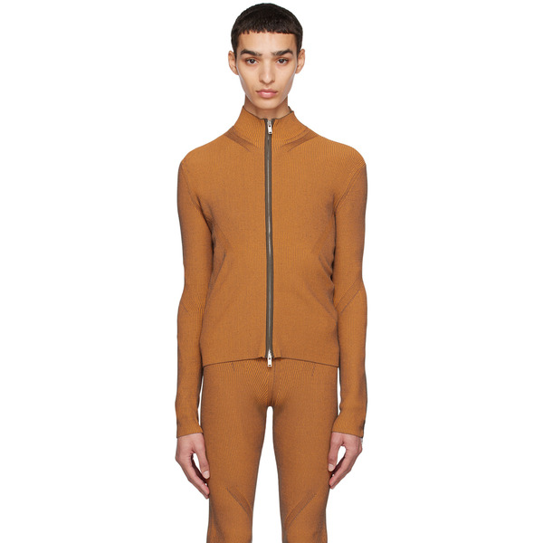  Dion Lee Orange Angled Rib Sweater 