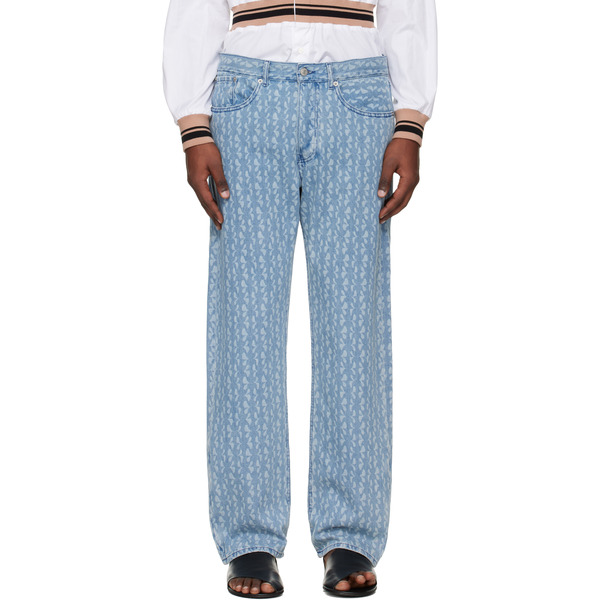  Dries Van Noten Blue Printed Jeans 