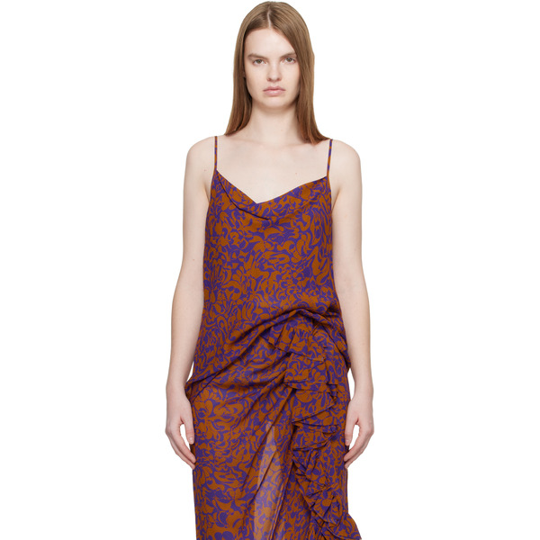  Dries Van Noten Purple & Orange Pattern Camisole 