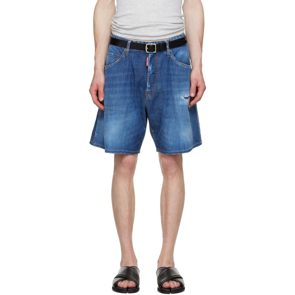  Dsquared2 Blue Medium Wash Denim Boxer Shorts 