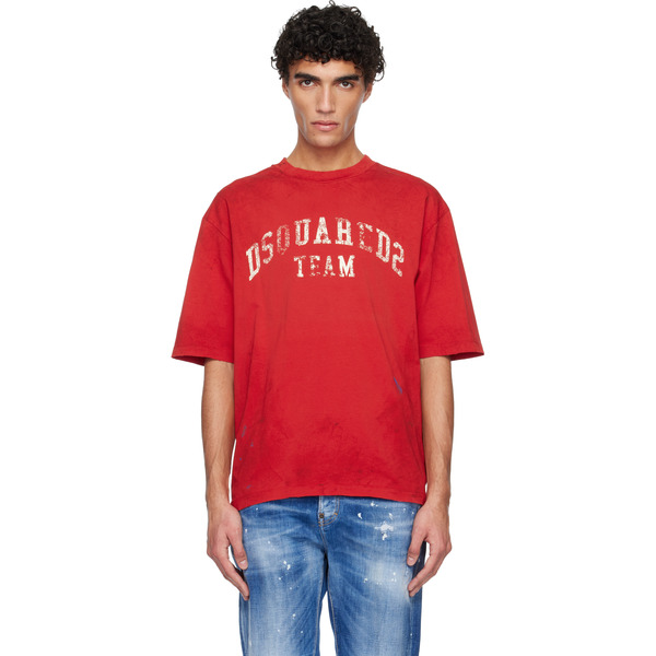  Dsquared2 Red Loose Fit T-shirt 
