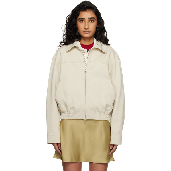  Dunst Beige Collared Blouson Jacket 