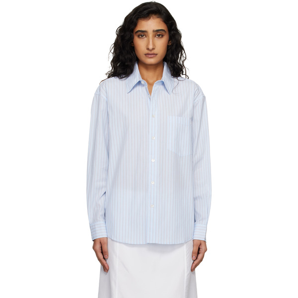  Dunst Blue Oversized Striped Shirt 