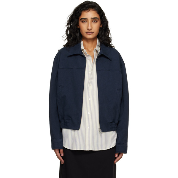  Dunst Navy Collared Blouson Jacket 