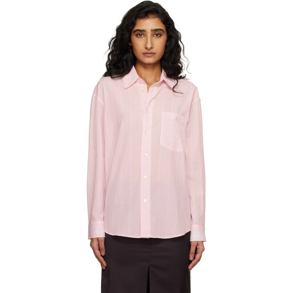  Dunst Pink Oversized Striped Shirt 