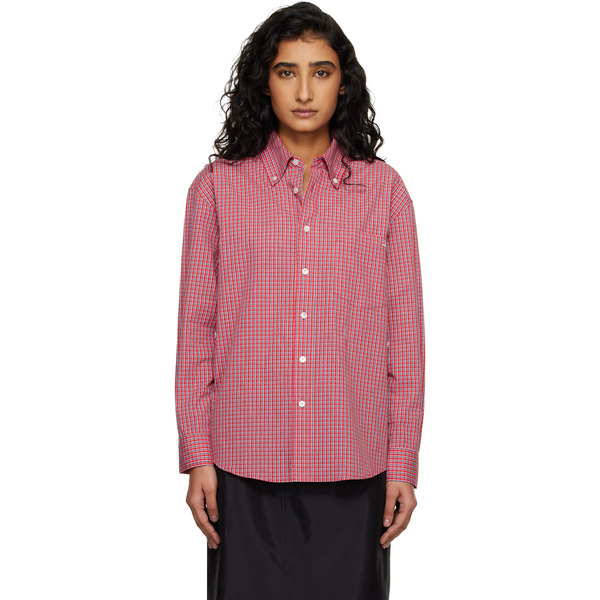 Dunst Red Oversized Bd Checked Shirt 