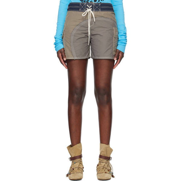  Edward Cuming Gray Half-moon Swim Shorts 