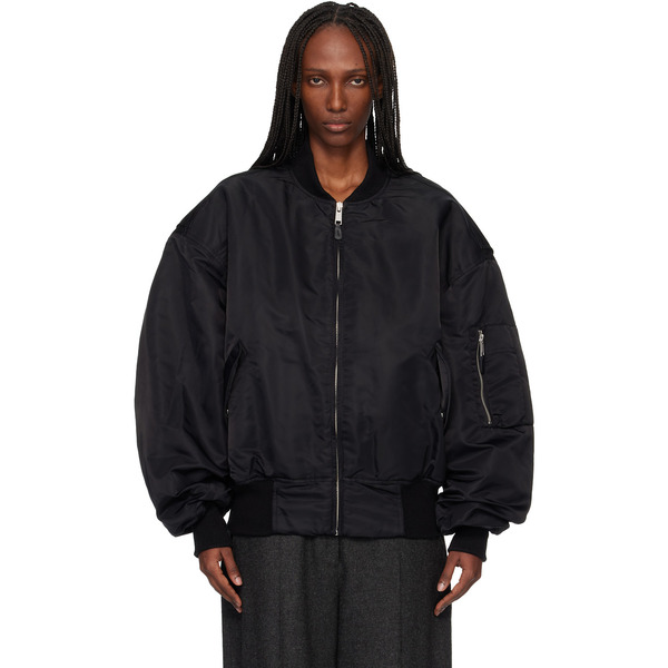  Entire Studios Black Broad Bomber Jacket 