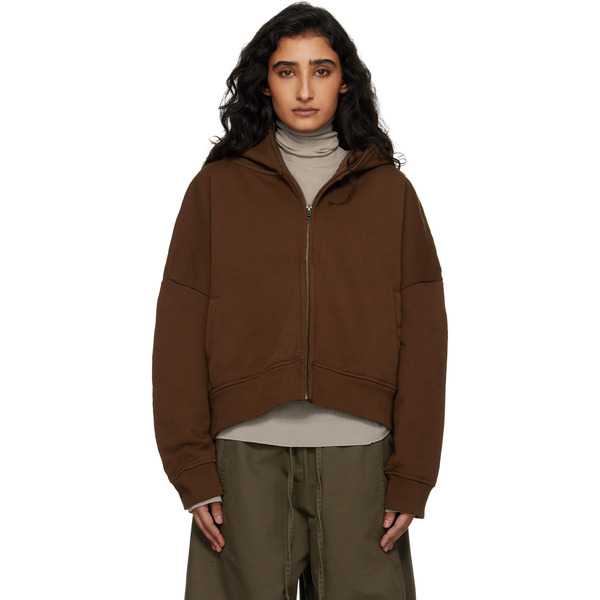  Entire Studios Brown Eternal Zip Hoodie 