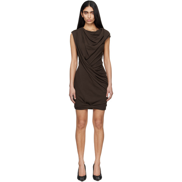  Entire Studios Brown Twist Minidress 