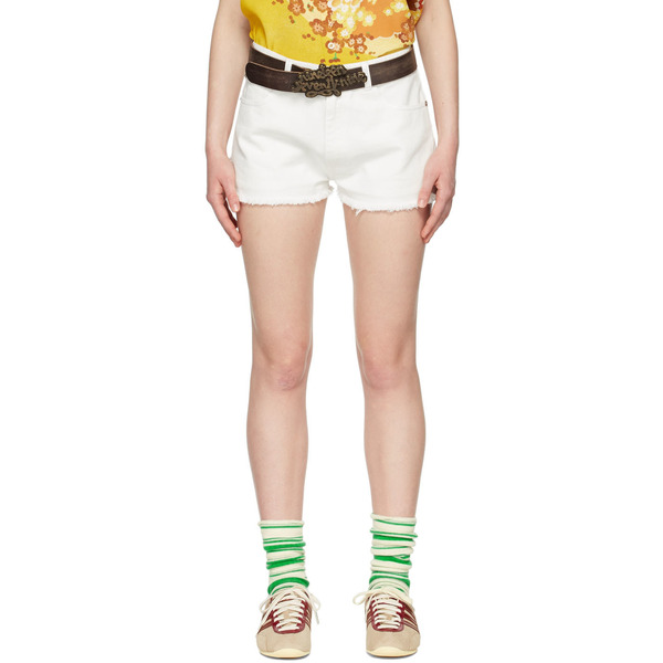  Erl White Denim Shorts 