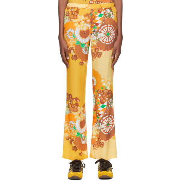  Erl Yellow Viscose Lounge Pants 
