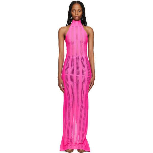  Fal-ash Pink Lasercut Maxi Dress 
