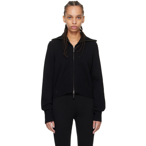  Fax Copy Express Black Zip Sweater 