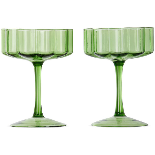  Fazeek Green Wave Coupe Glass Set 