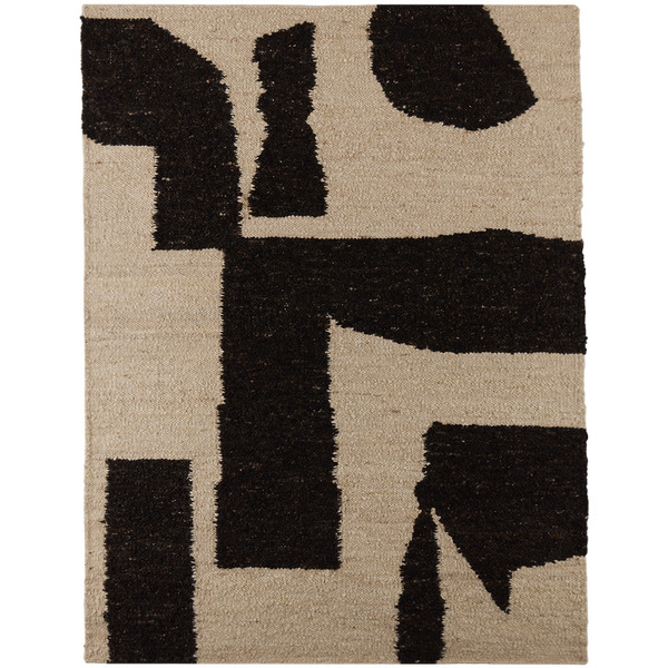  Ferm Living Off-white & Brown Piece Rug 