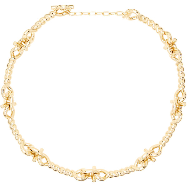  Ferragamo Twisted Chain Gancini Necklace 