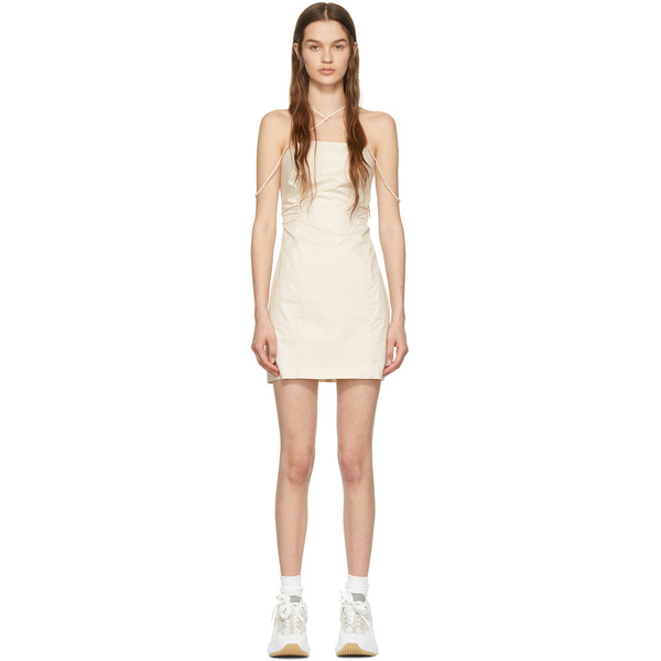  Frame Beige Tie Back Mini Dress 