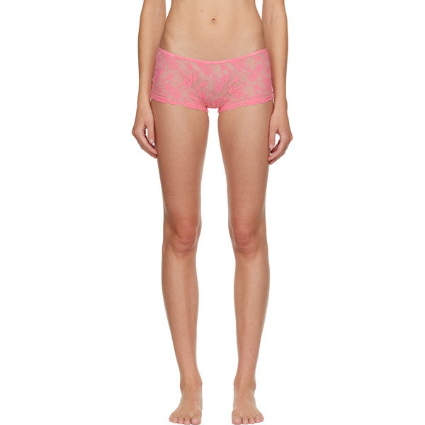  Fruity Booty Pink Lace Boyleg Briefs 