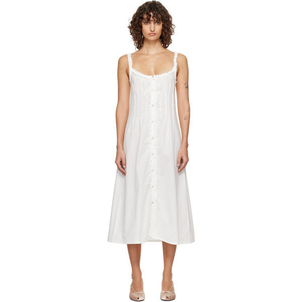  Fruity Booty White Broderie Midi Dress 