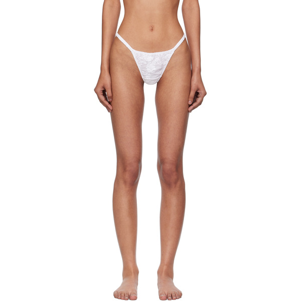  Fruity Booty White Broderie Thong 