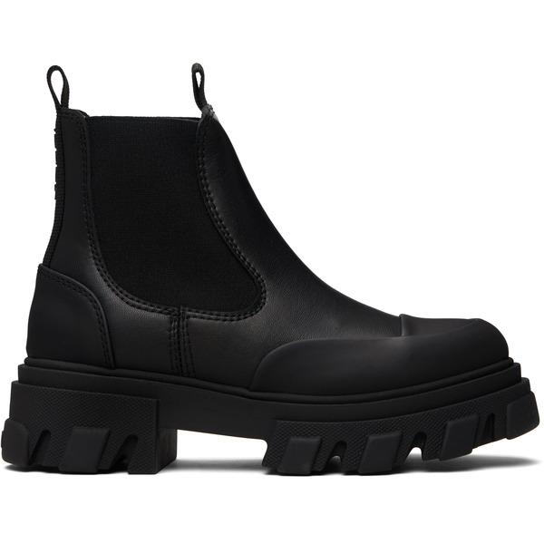  Ganni Black Cleated Low Chelsea Boots 