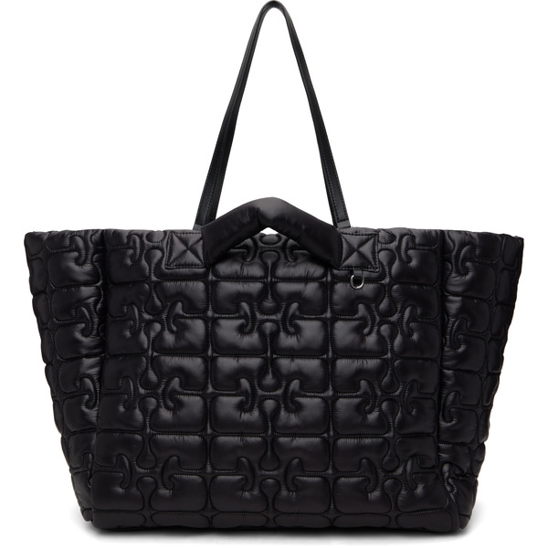  Ganni Black Quilted Re-tech Xxl Tote 