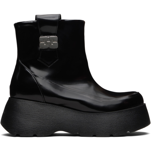  Ganni Black Sue Platform Boots 