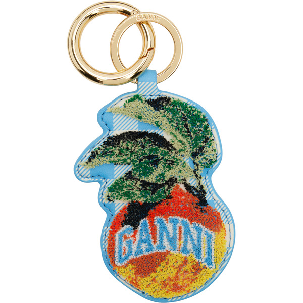  Ganni Blue Apple Keychain 