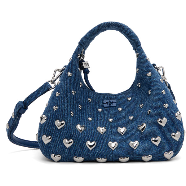  Ganni Blue Denim Stud Mini Bag 