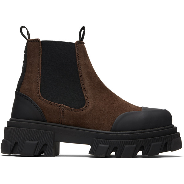  Ganni Brown Cleated Low Chelsea Boots 