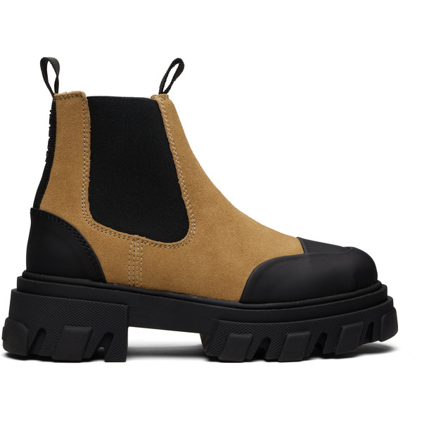  Ganni Brown Low Chelsea Boots 